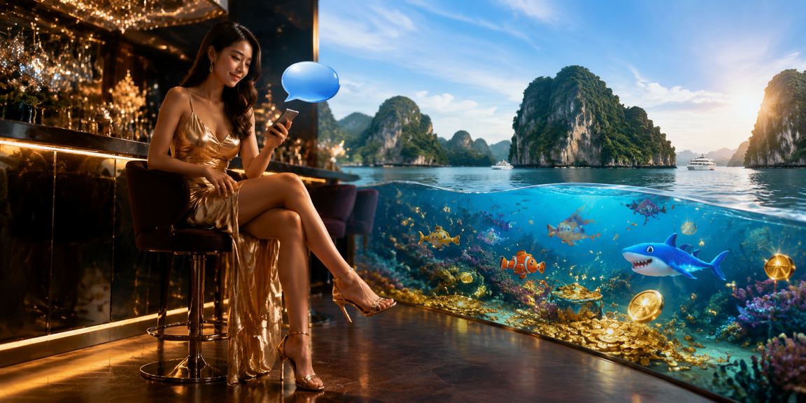 Người dùng nhận khuyến mãi qua ứng dụng điện thoại tại vịnh Hạ Long